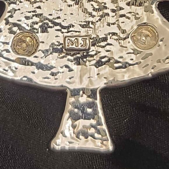 Vintage Signed MJ Marie Jennifer Christmas Tree Brooch Pendant - Picture 4 of 7